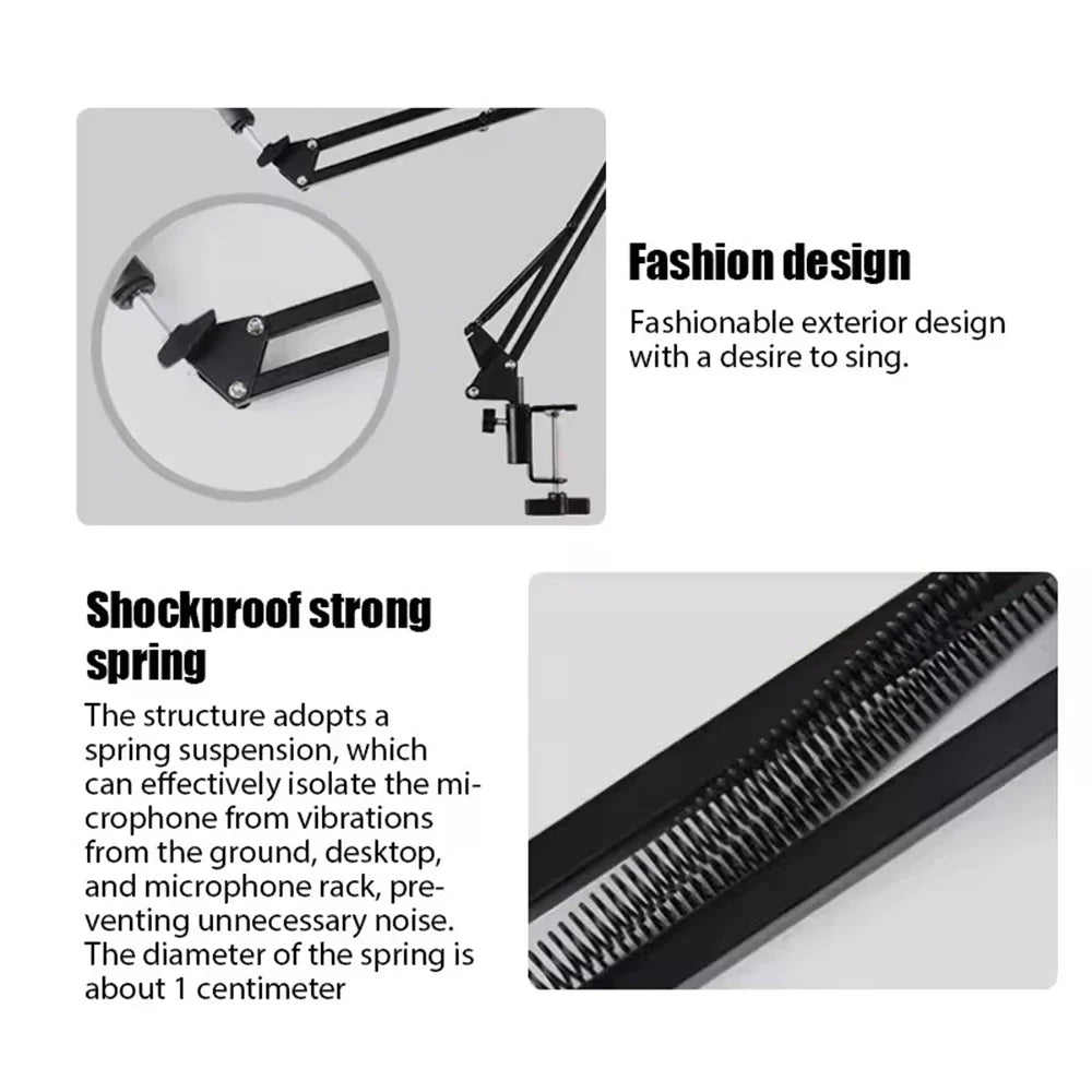 BSLIUFANG Professional Flexible Scissor Arm Microphone Stand – Adjustable Desktop Boom Holder for Podcast/Streaming/Youtube