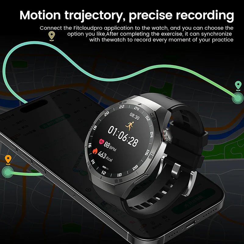 2026 New BOXUXING S5 Smart Watch Men HD AMOLED Screen GPS Motion trajectory HeartRate Bluetooth Call 1.52" SmartWatch IP68 Watch