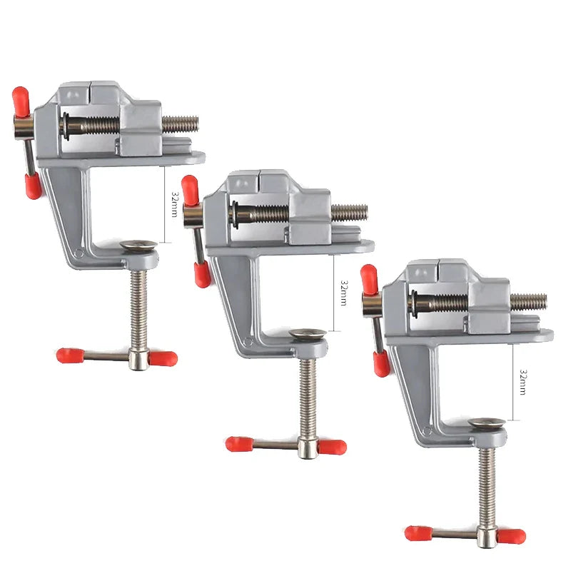 Mini Bench Vise Muliti-Funcational 3.5&quot Aluminum Miniature Small Jewelers Hobby Clamp On Table Flat Pliers Tool Vice