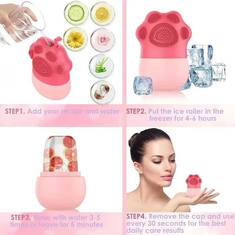 Silicone Ice Face Roller Beauty Lifting Ice Ball Face Massager Contouring Eye Roller Facial Treatment Reduce Acne Skin Care