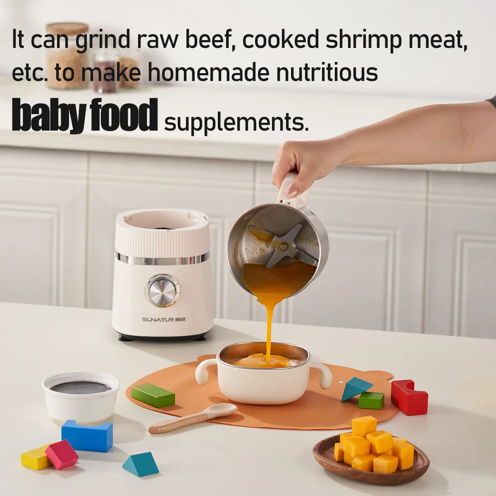SUNATUR 500W Home Use Food Processor Multifunctional Kitchen Grinder for Coffee Spices Baby Food with Large Capacity