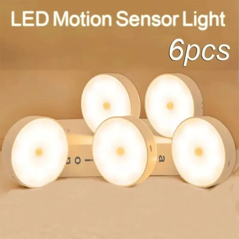 Motion Sensor Light Led USB Night Lights Rechargeable Lamp for Home Bedroom Staircase Hallway Wardrobe Cupboard Led Lighting