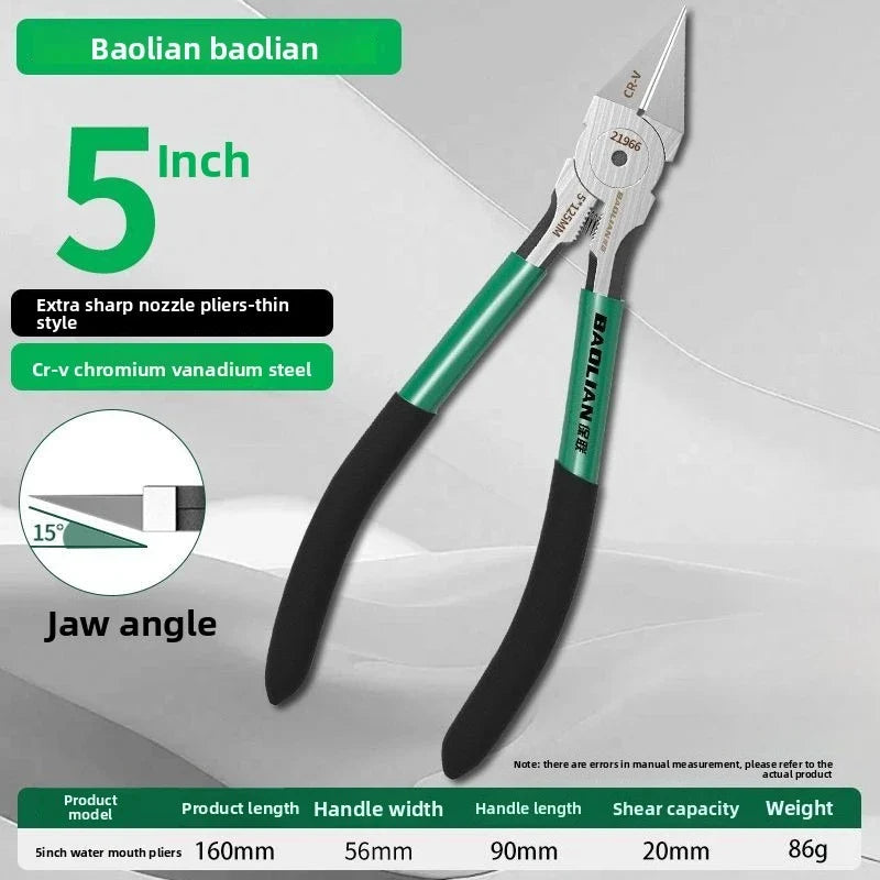 Baolian Industrial Grade Special Sharp Side Mouth Pliers,High Hardness Electrician Small Diagonal Pliers,Electrician Manual Tool