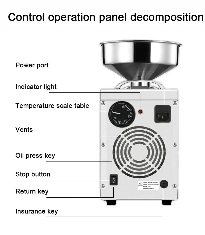 220V/110V Heat Cold Home Oil Press Machine For Pressing Olive Oil Coconut oil Soy Bean Press Machine High Oil Extraction Maker