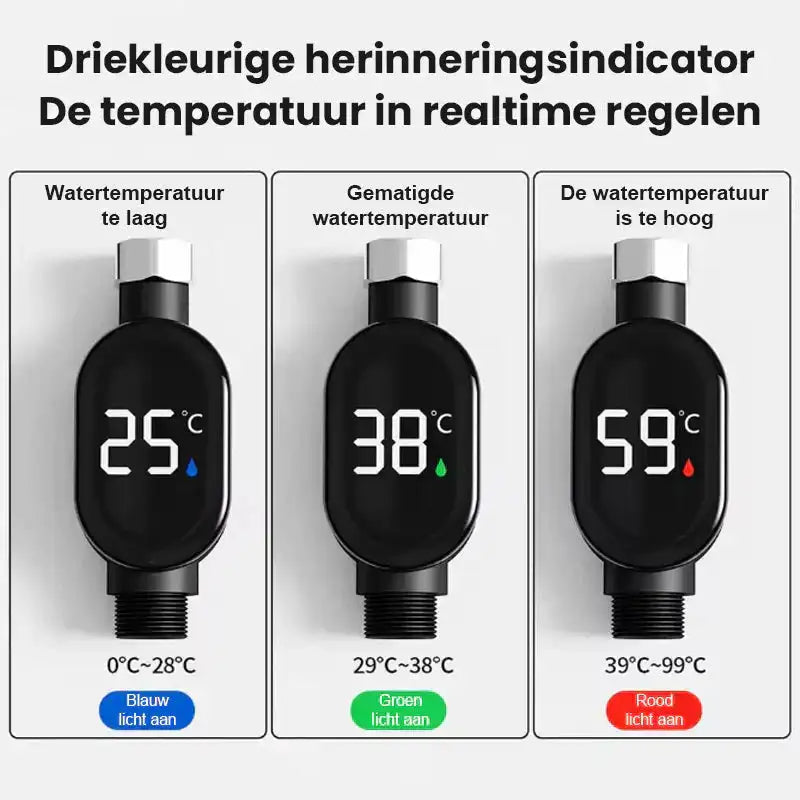 Digital Display Shower Thermometer 1/2'' Household Water Shower Thermometer Baby Care Accurate Temperature Measurement Meter