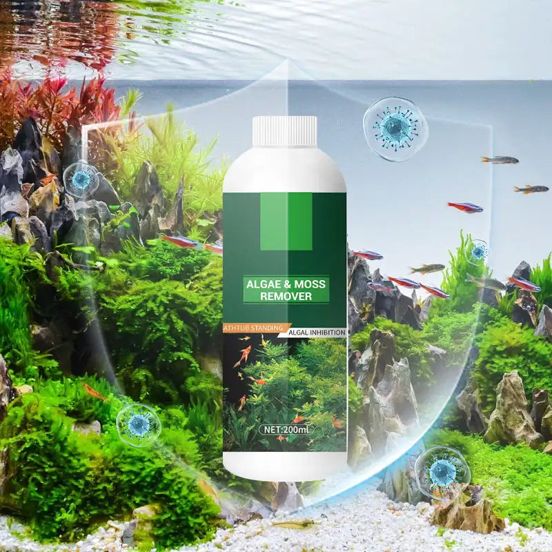 Algae & Moss Remover For Fish Tank 200ml Aquarium Fish Tank Cleaning Agent Safe Water Purification Aquatic Cleaning Tools