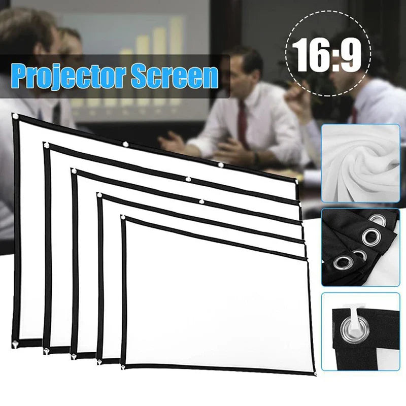 Supports double-sided projection, office gatherings, no punching installation, projection screen, 60-150 inch foldable screen