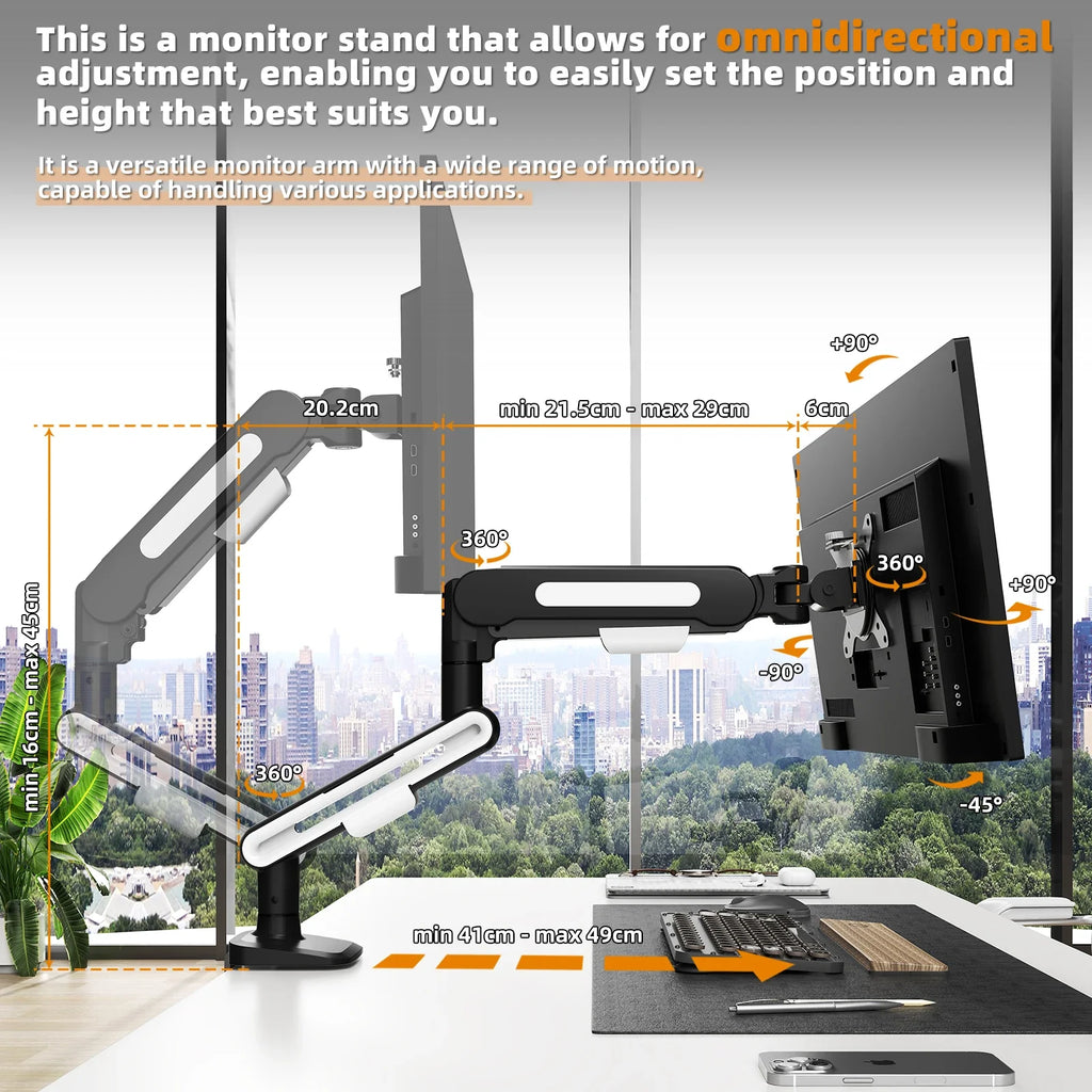 New Update Desktop Monitor Mount Bracket for 13 to 32-Inch LCD Screens Rotating Mechanical Arm Lift Base Desktop TV Screen Stand