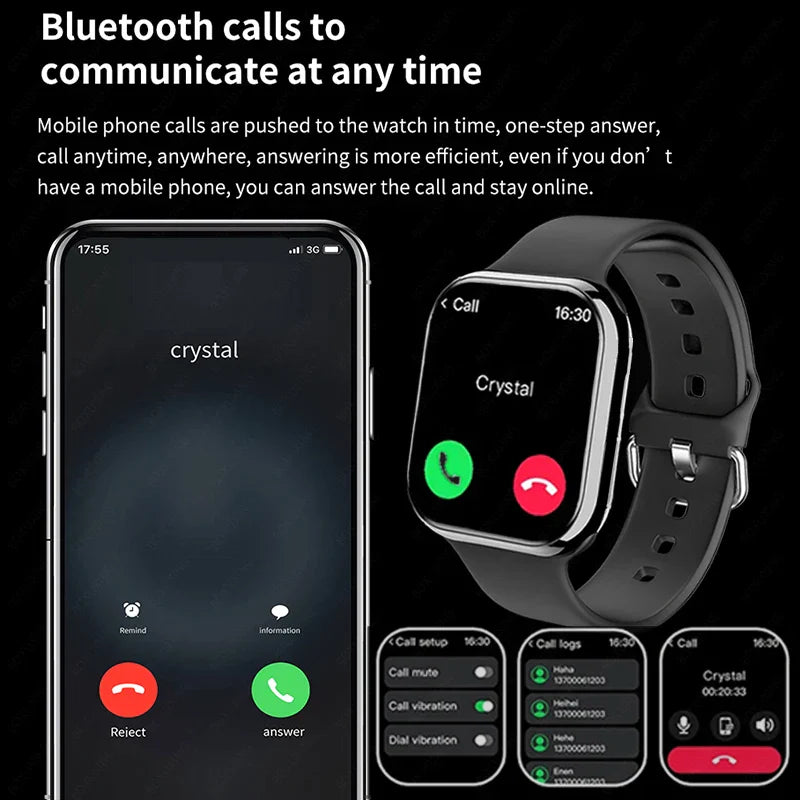 2025 AMOLED 2.05" HD Screen Smart Watch Women Series 8 Custom Dial 500+ Wireless Charging Men Smartwatch NFC GPS Tracker Watch 9