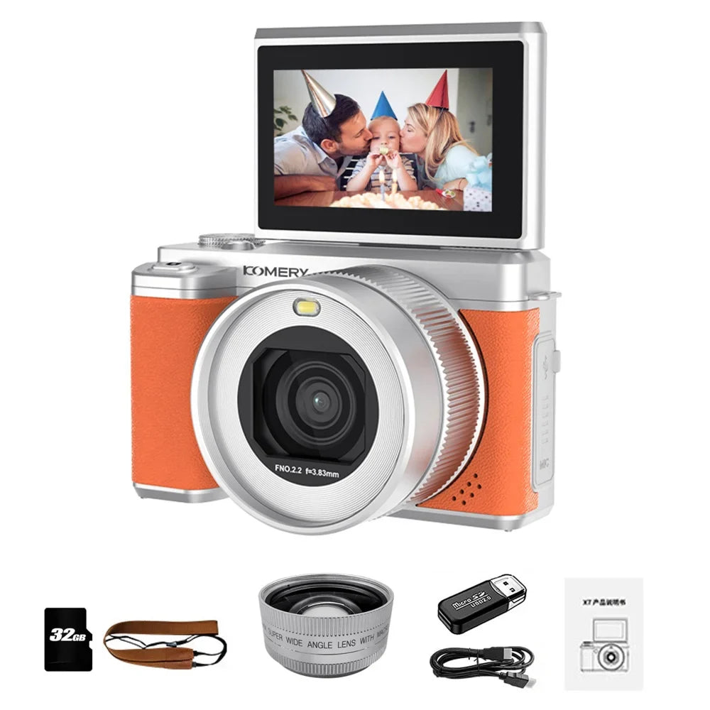 5K 80MP Digital Camera For Photography 18X AF Vlog Camcorder Livestreaming WIFI Webcam Dual Lens Selfie Camera 180° Flip Screen