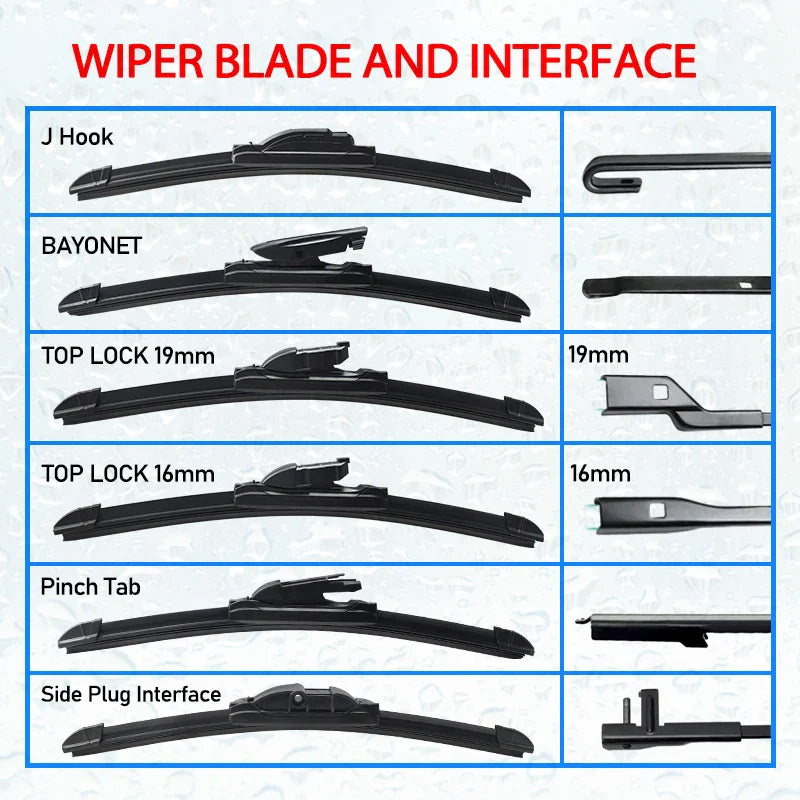 1Pc Universal Front Car Wiper Blades Durable Rubber Soft Frameless Bracketless Brushes Windshield Windscreen Window Accessories