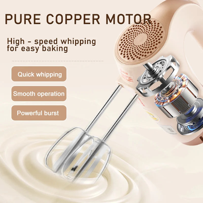 SUNATUR 3 in 1 Electric Handheld Blender 300W Egg Beater Cream Whipper Portable Mixer with Storage Base Kitchen Appliance