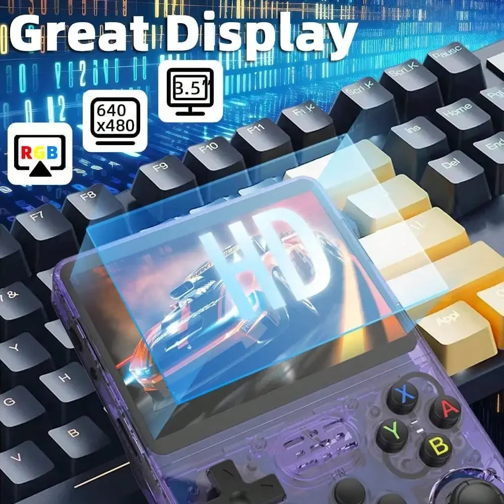 R36S Handheld Game Console Linux System 3.5-inch IPS Screen 64G 20000+ Games Portable Pocket Video Gaming Console