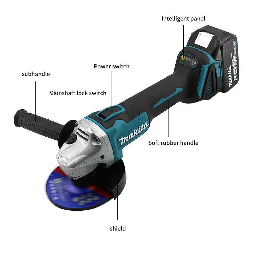 Makita DGA404 Brushless Electric Angle Grinder Rechargeable Cutting Machine 18V High Power Polishing Machine For Makita Battery