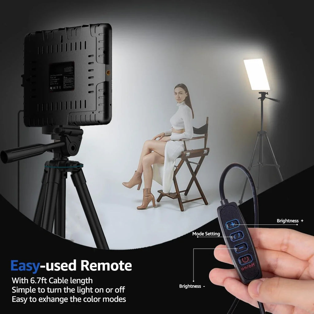 XRDKJ 2-Pack LED Video Light Kit, Studio Light, 2800-6500K Dimmable Photography Lighting Kit with 57 Inch Extendable Tripod