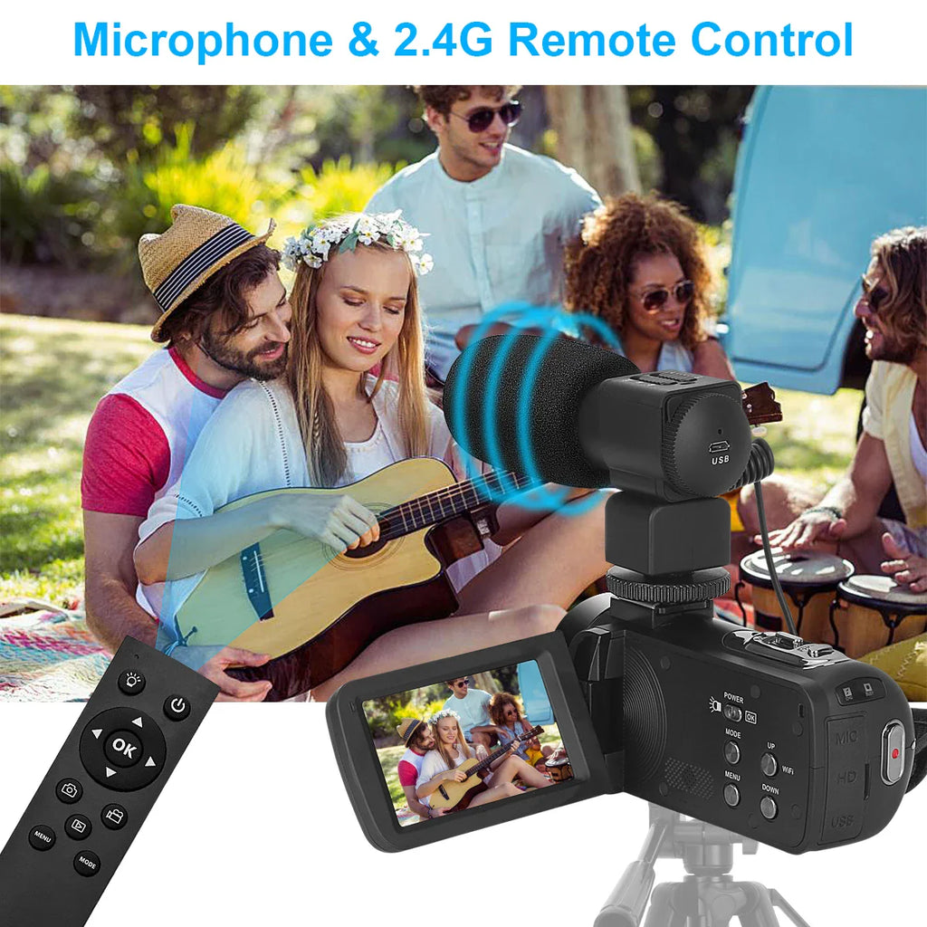 Full 4K Camcorder 18X 48MP Digital Camera Livestream Webcam UHD Vlog Video Recorder Wide Angel Macro Lens Photography Cameras