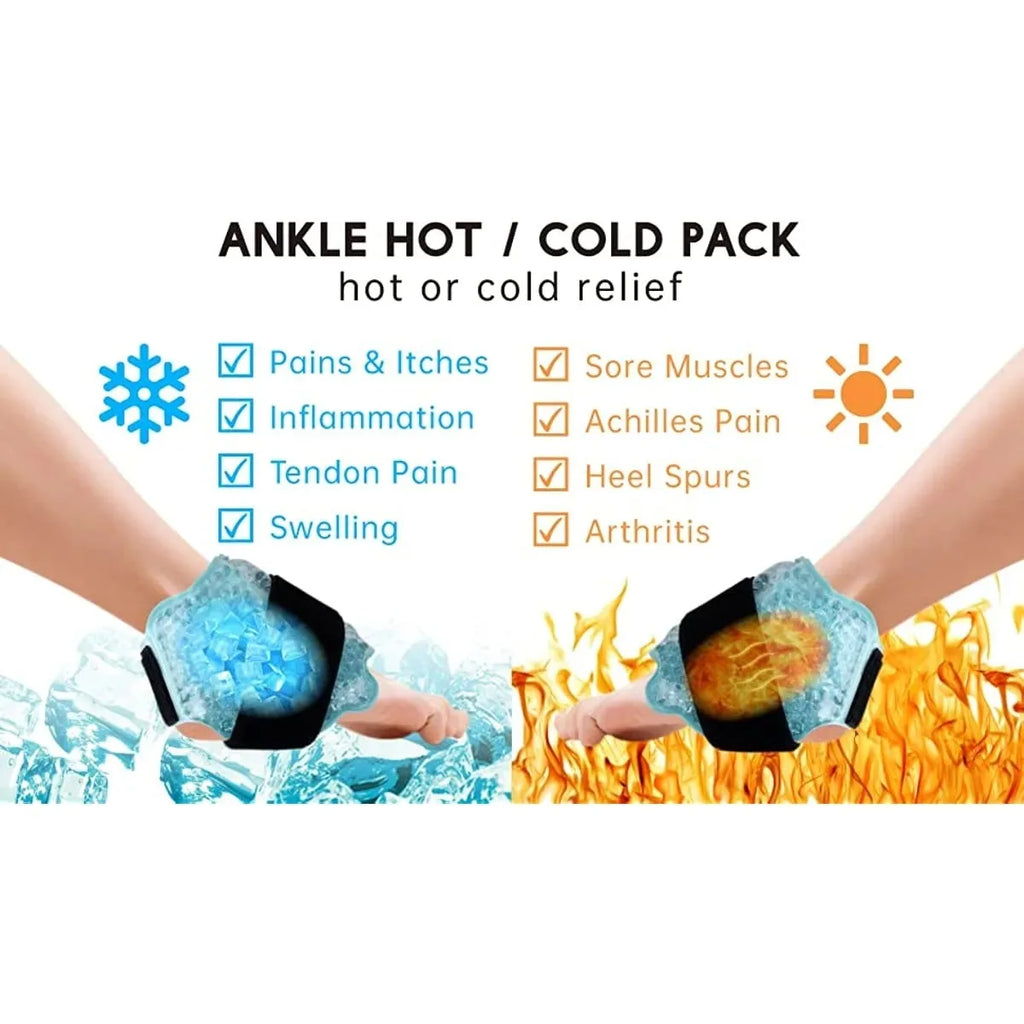 Ankle/Sport Foot Ice Compress Wrap Ankle Hot Cold Gel Bead Ice Pack for Ankle Foot Hand Care Massager Ankle Support Ankle Pad