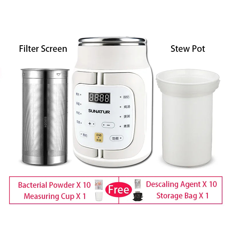 SUNATUR 700W rice cooker electric 600ml Cooking pots Multi cooker stew pot slow cooker portable soup pot Mini Porridge Cooker
