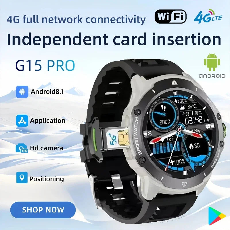 G15 Pro New Smart Watch 1.43" AMOLED Display 4G SIM Support & Video Calling WiFi+GPS Dual Positioning Sports Fitness Waterproof