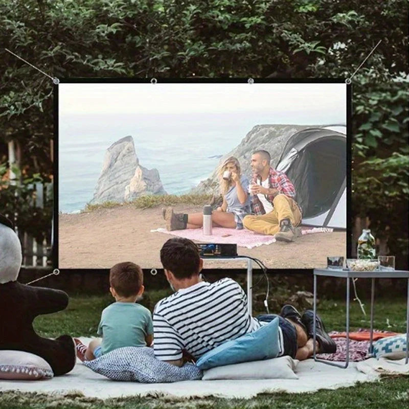 60 inch/72 inch/84 inch/100 inch/120 inch/150 inch HD projection screen with rope. Easy installation without drilling holes.