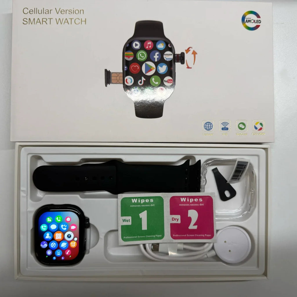 2026 New CD99 4G Smart Watch Android 180° Rotating Camera AMOLED Screen SIM Card GPS WiFi Heart Rate Monitor Waterproof Smartwat