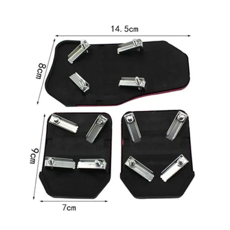 Aluminum Car Pedal Cover Set  Automatic Transmission & Gas Foot Covers in Red Silvery, Blue - Stylish Auto Interior Accessories