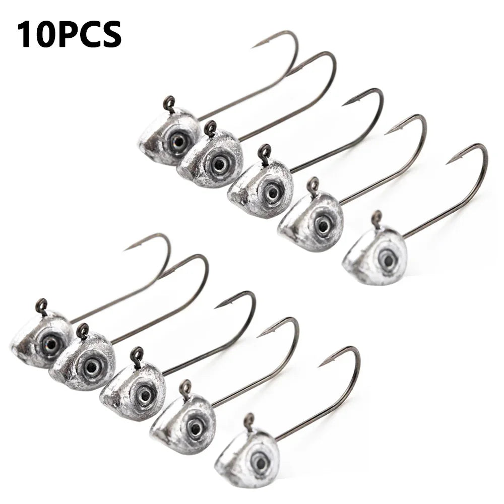 Grouper Crank Jig Head Hook Leaded 0.5g 1g 2g 3g 4g 5g Fly Fishing Hook Rockfish Game Jigs Hook Lure Soft Worm Bait Hook Tool