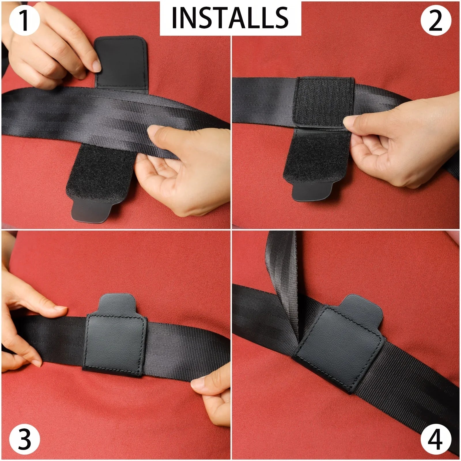 Kcimo PU leather Car seat belt adjuster Black seat belt limiter fixed clip anti-stretching neck Child Protection Car-Styling