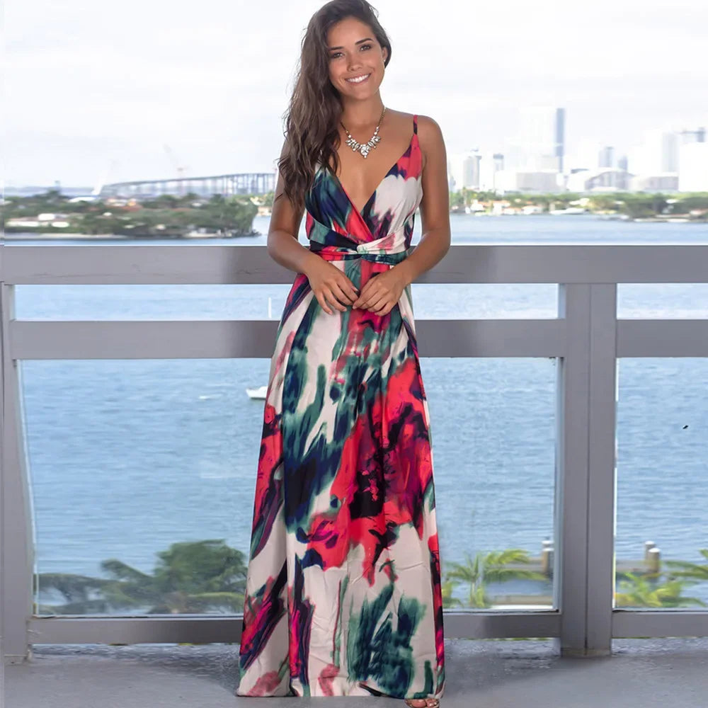 Fashionable Sleeveless Printed Cross-border Style Dress