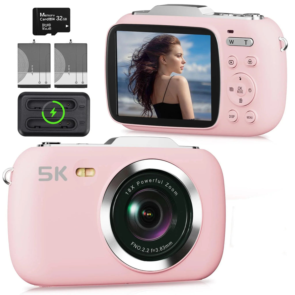5K 80MP Digital Photography Camera For Selfie 18X Vlog Video Recorder 4K Camcorder Youtube Live Stream Webcam WIFI APP Control
