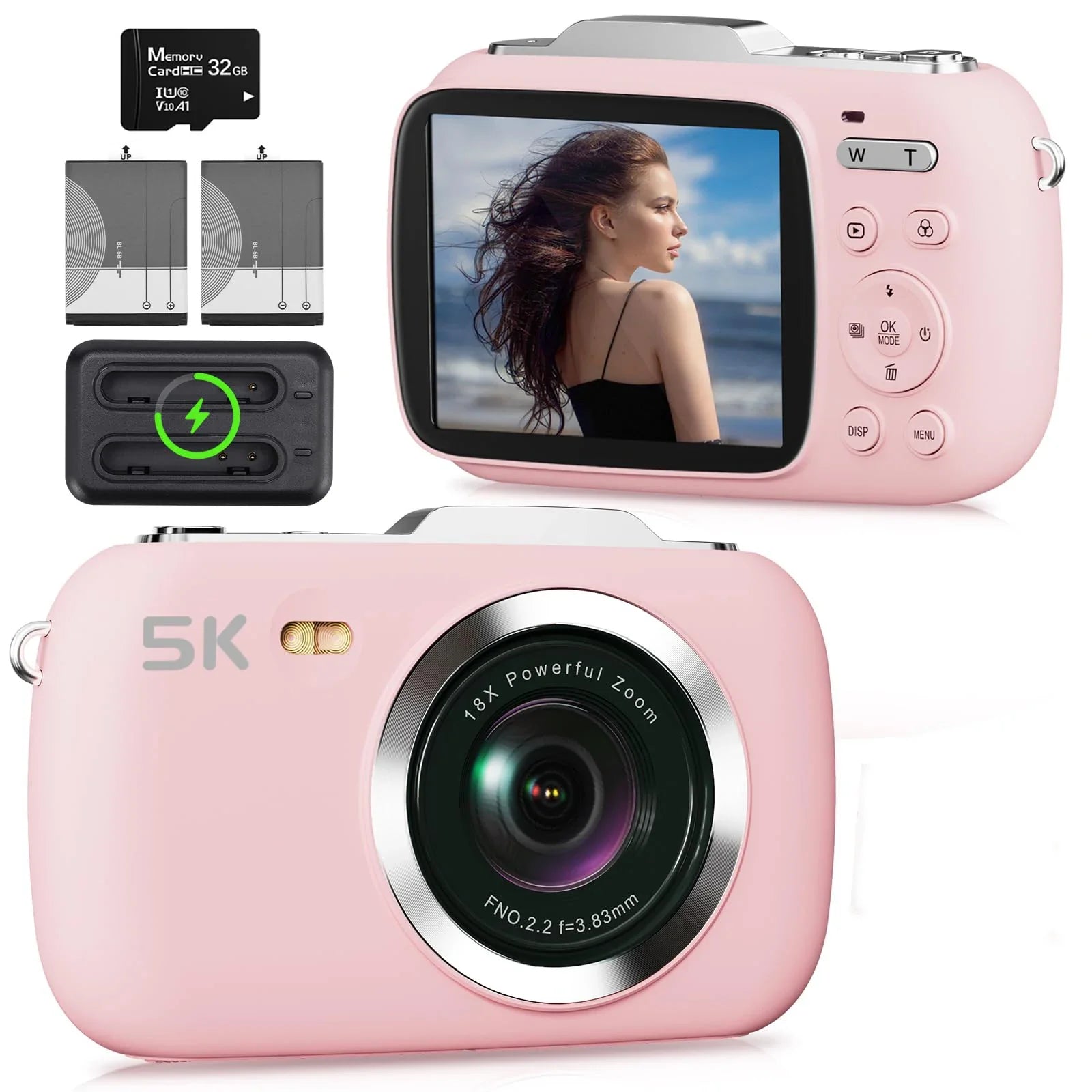 5K 80MP Digital Photography Camera For Selfie 18X Vlog Video Recorder 4K Camcorder Youtube Live Stream Webcam WIFI APP Control