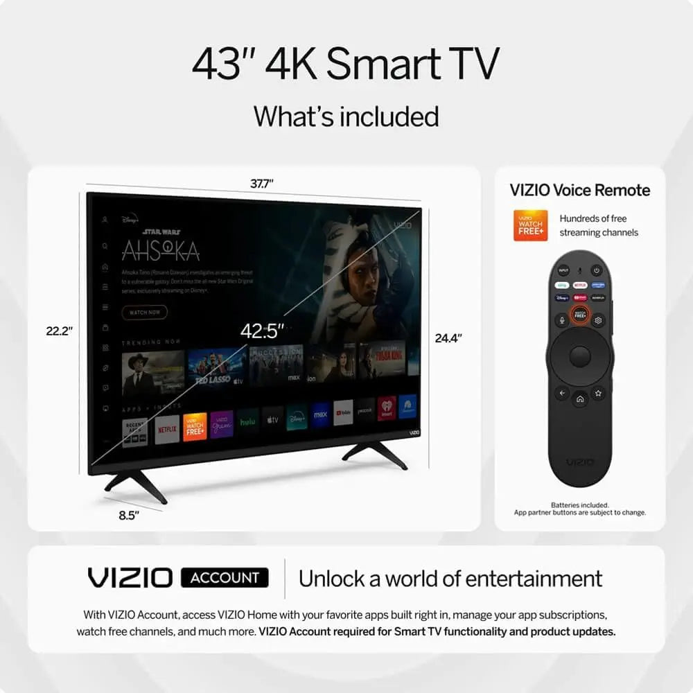 55-Inch 4K UHD Smart TV Bundle with HDR10+, VRR, Bluetooth, Alexa Compatible, HDMI Cable & Protection Plan