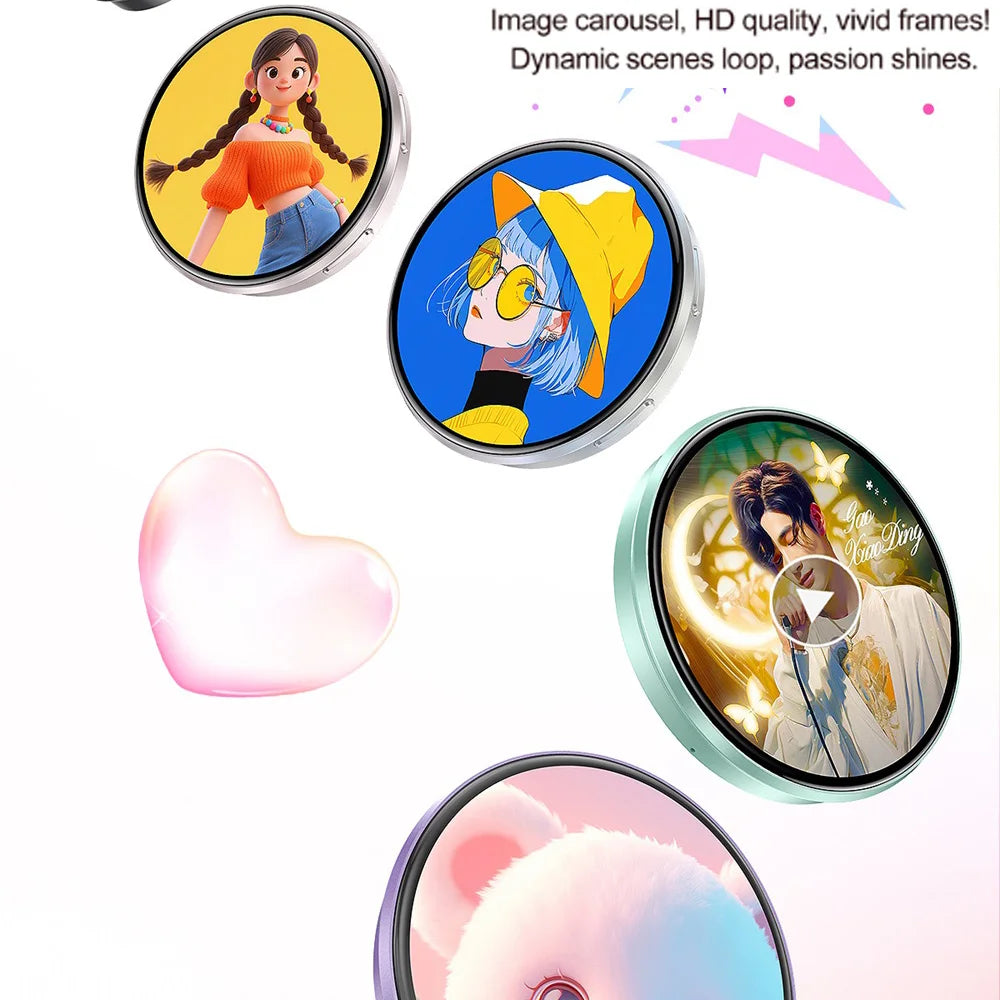 Anime Blue Tooth Electronic Badge Video Playing Rainbow Support Light Picture Dynamic Carousel Bidirectional Transmission Brooch