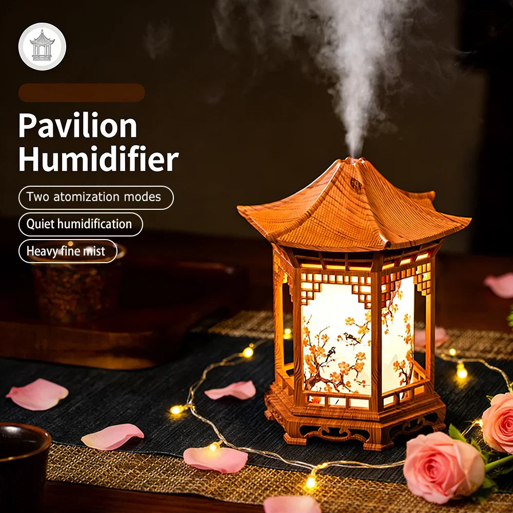 USB-Powered Air Humidifier, Modern Asian Decor, Mini Humidifier, 2 Spray Modes,  Continuous/Mist Modes, Ideal Romantic Gift.
