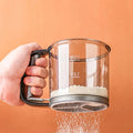 Flour sifter handheld semi-automatic double-decker filter flour baking special sieve kitchen ultra-fine filter cup mesh