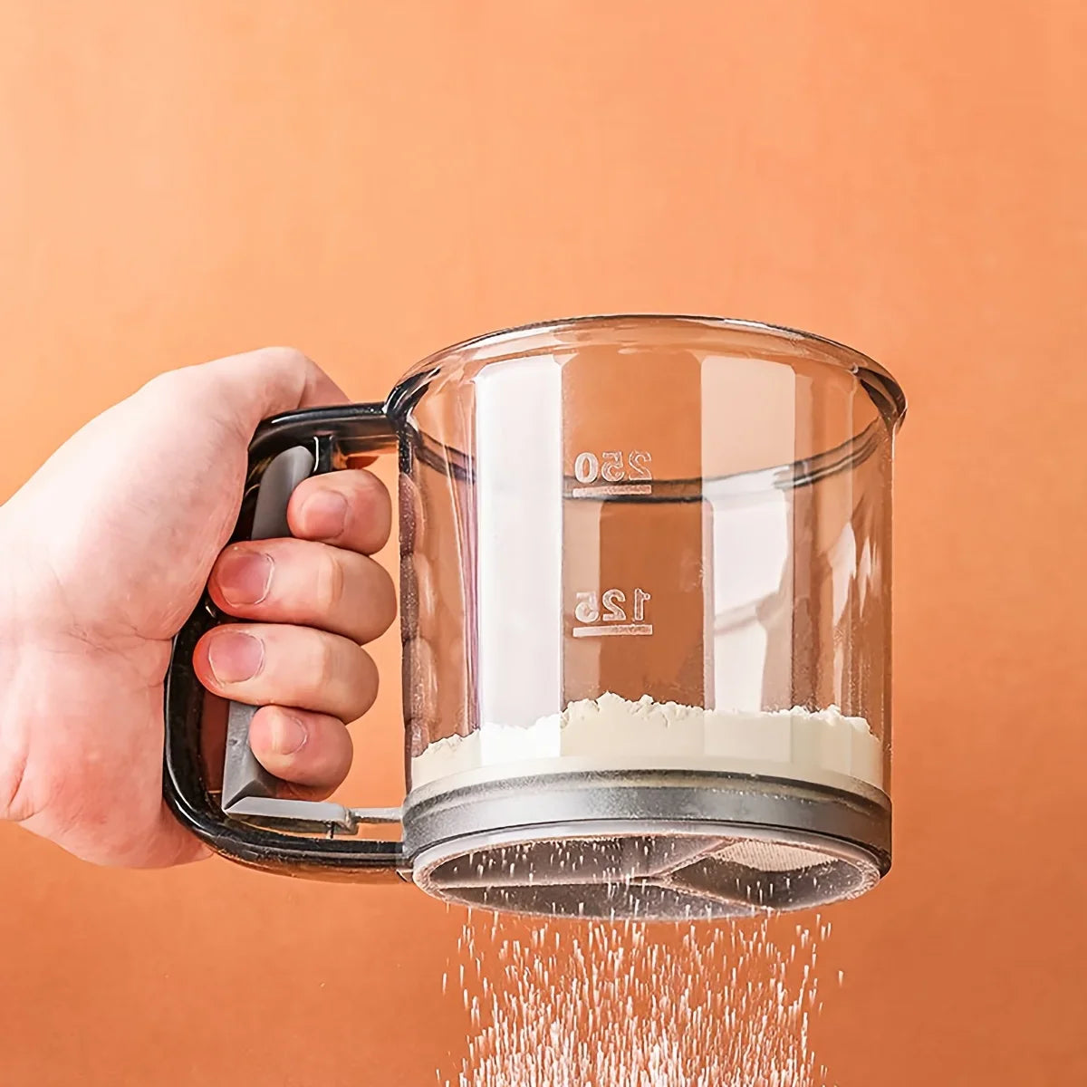 Flour sifter handheld semi-automatic double-decker filter flour baking special sieve kitchen ultra-fine filter cup mesh