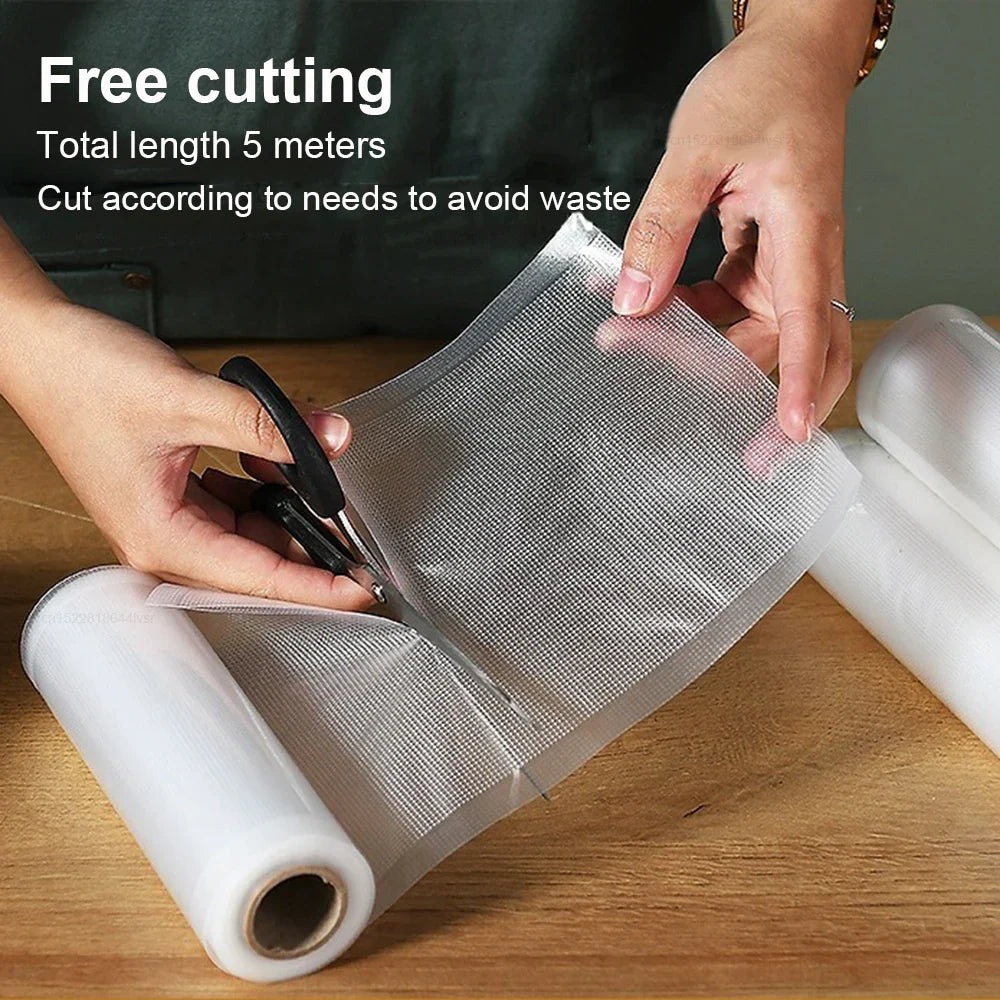Food Vacuum Bags Sealer Storage Packaging Bags for Kitchen Vacuum Seal Keep Food Fresh BPA-Free 5 Size Vacuum Sealing Rolls Bags