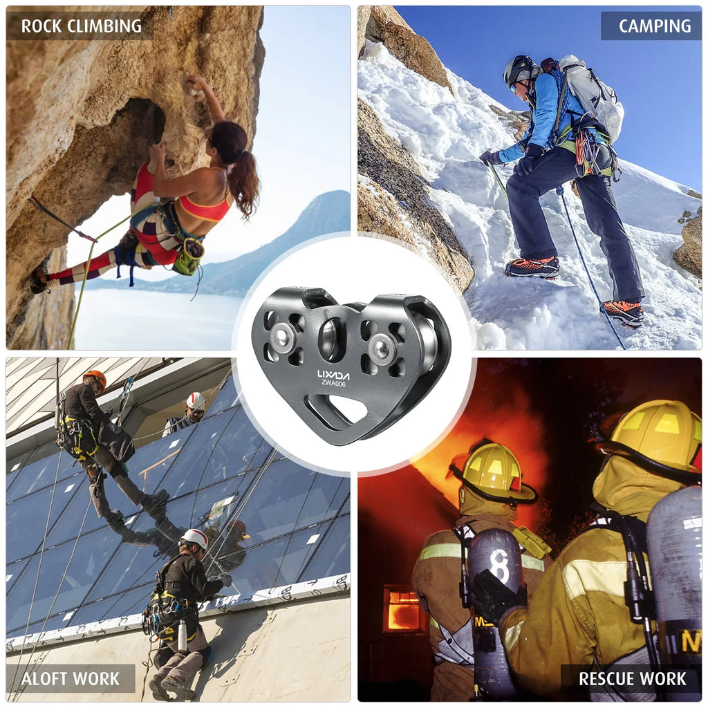 Cable Trolley Caving Trolley Pulley Trolley Lixada 30kN Cable Trolley Pulley with Ball Bearing Climbing Caving Aloft Work