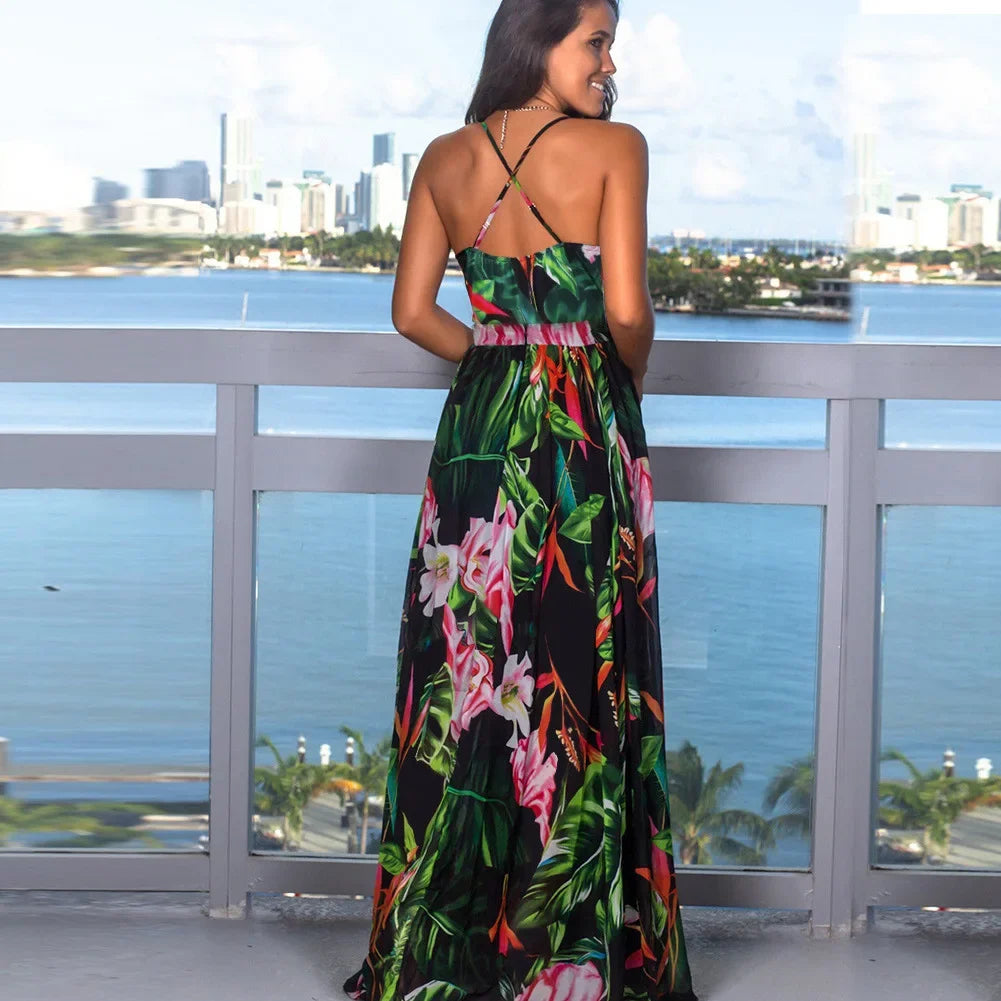 Fashionable Sleeveless Printed Cross-border Style Dress