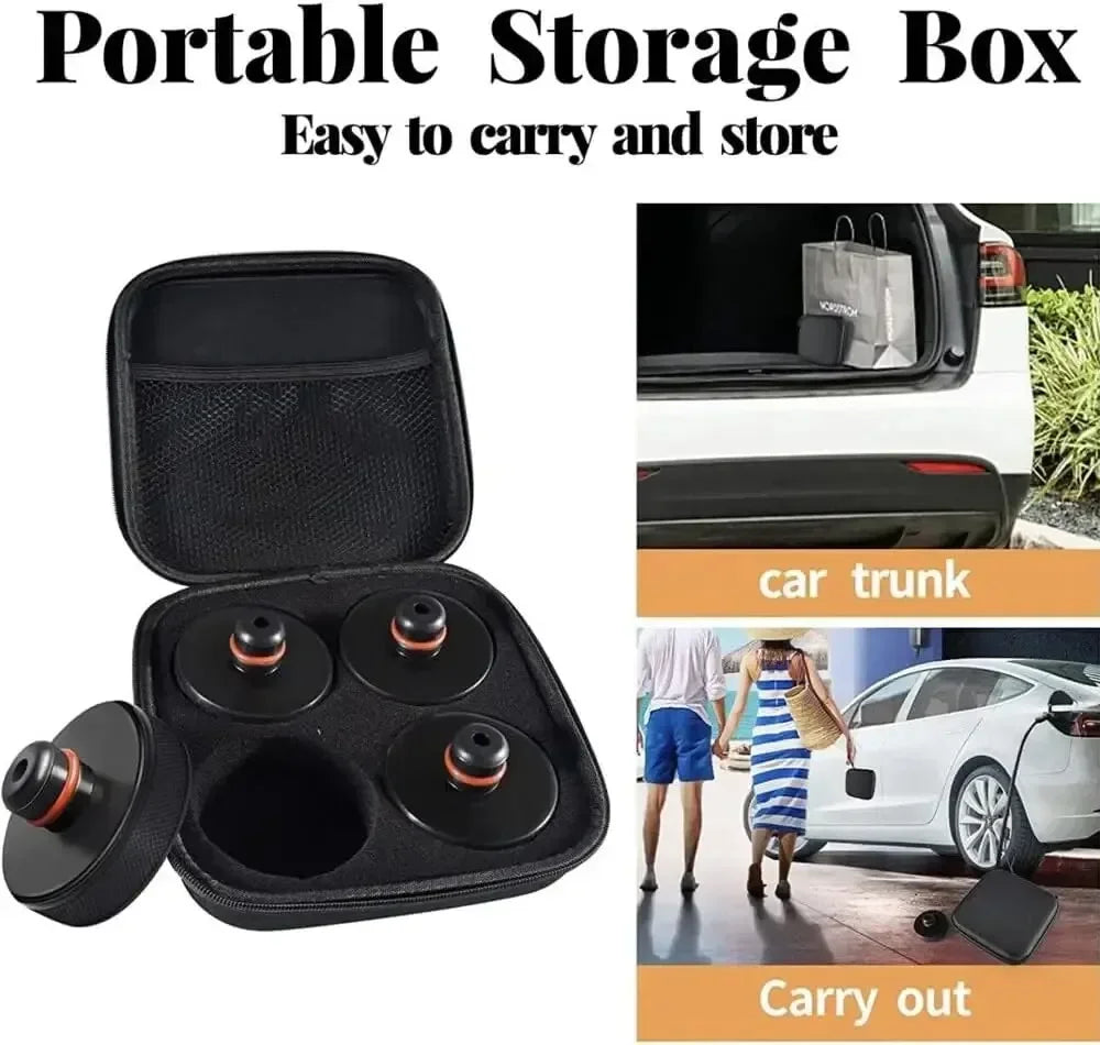 4pcs For Tesla Model X/S/3 Black Rubber Jack Lifting Point Pad Adapters Premium Styling Enhanced Protection Easy Jacking Amagi