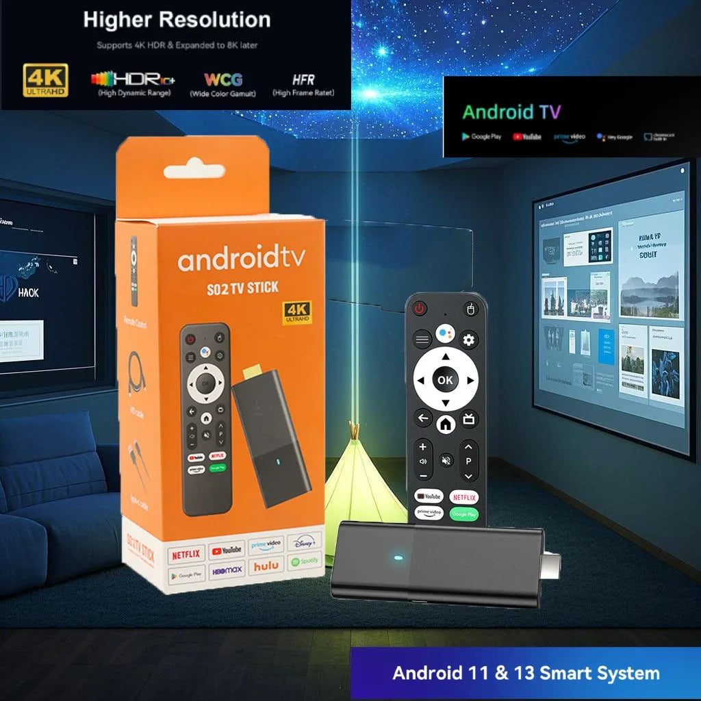 UBISHENG S02 Android 13.0 TV Stick 4K Smart TV Box WIFI BT5.0 2GB 8GB/2GB 16GB Allwinner H313 Quad Core Dual Wifi  Voice Remote