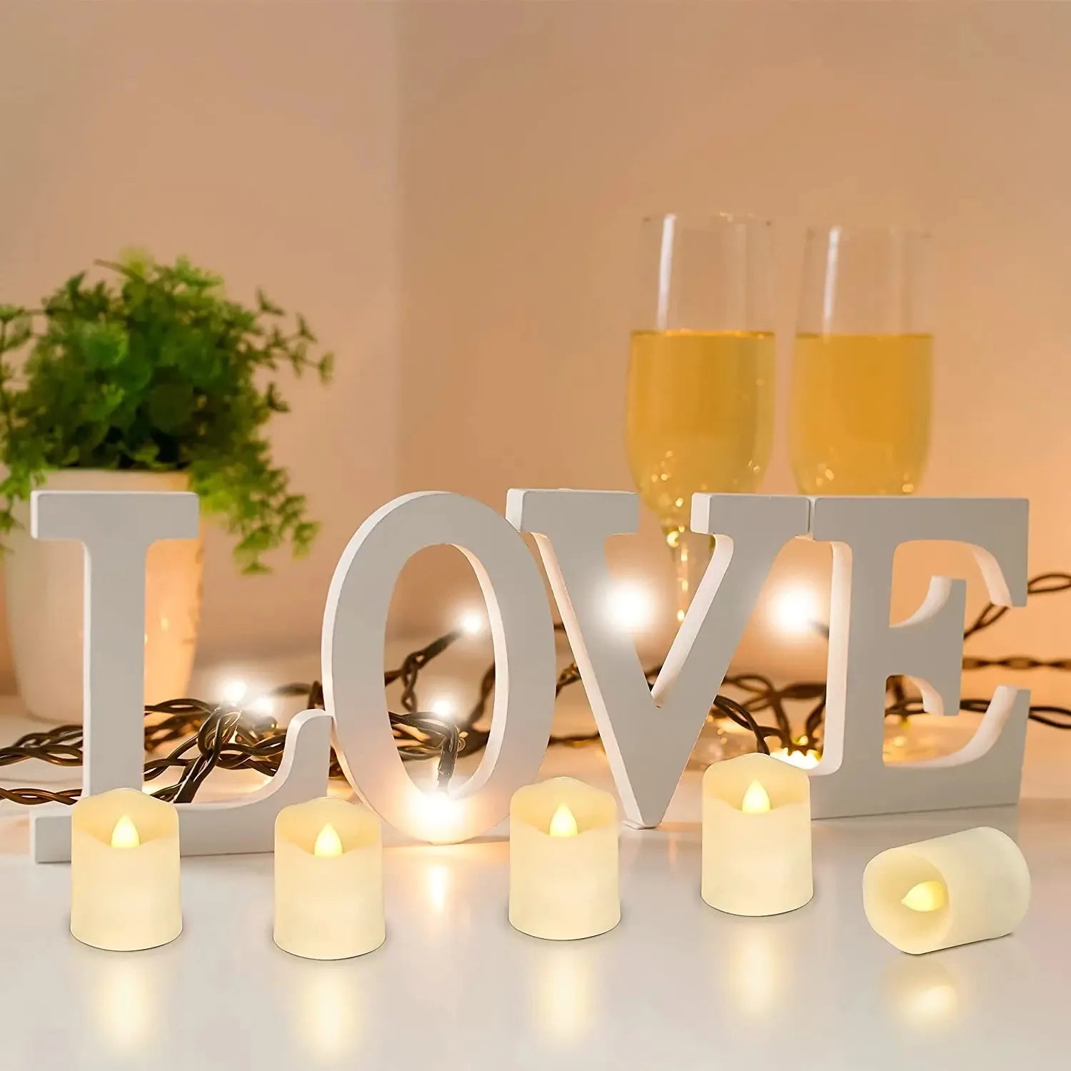 FPOO LED Candle Lamp with Battery Creative Flickering Simulation Flame Candle Night Light Tea Light for Party Home Decoration