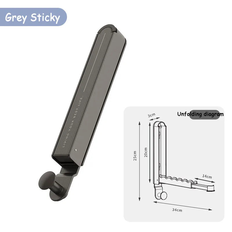 1/2pcs Folding Wall Hook portable drying rack Hidden Robe Towel Coat Hook door back hooks Expandable Sticky Towel Hanger
