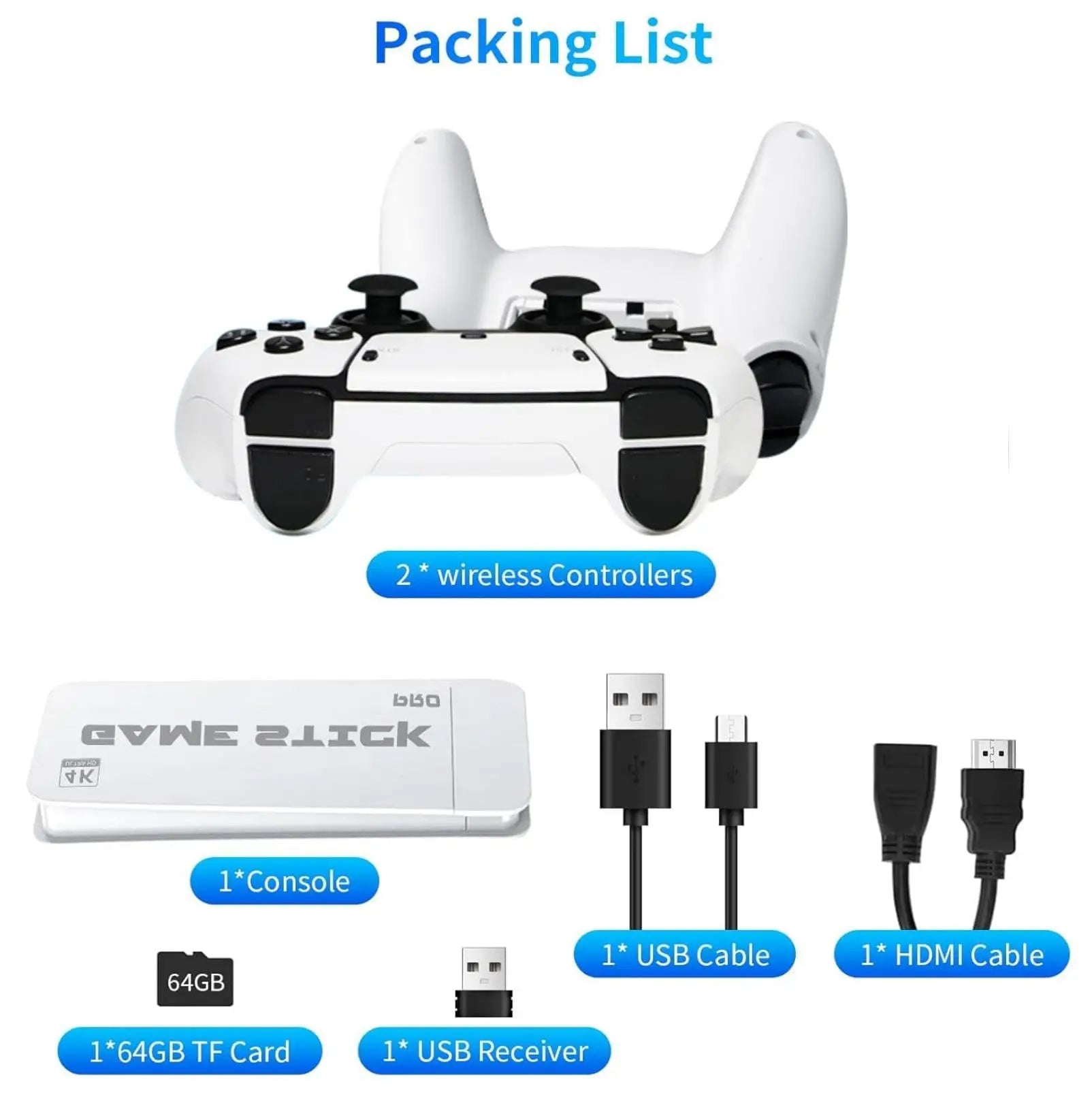 M15 Video Game Console 2.4G Wireless Dual Controller Retro TV Game Stick 20000 Classical Games Two Player Game Big Color Box