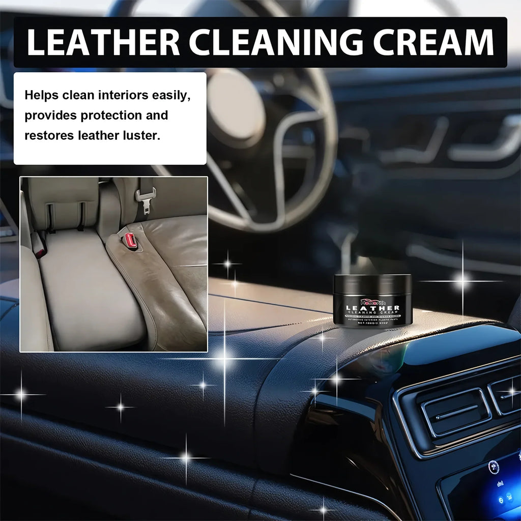 1Pc Paste Car Leather Seat Maintenance Care Oil Multifunctional Cream Interior Polishing Stain Removal Refurbished PU Cleaning