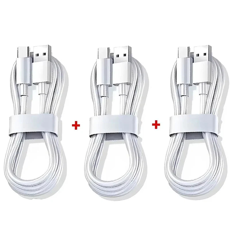 3/1PCS Quick Charging Cable 120W 10A USB A To Type C Fast Charger High-speed Data Transfer Wire Cords for Samsung Xiaomi Huawei