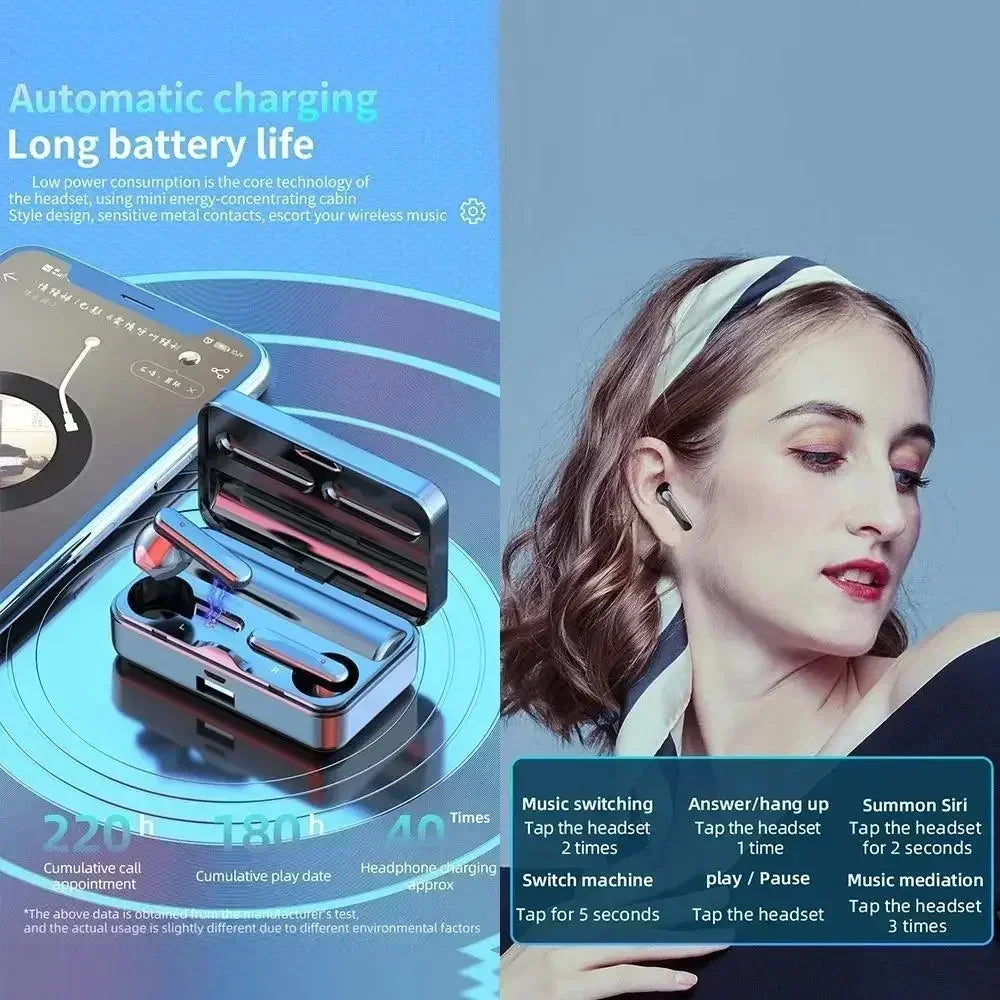 NEW S20 Bluetooth 5.3 Earphones Wireless Headphones Touch Control Gaming Headsets HIFI Stereo Sound Noise Reduction With Mic