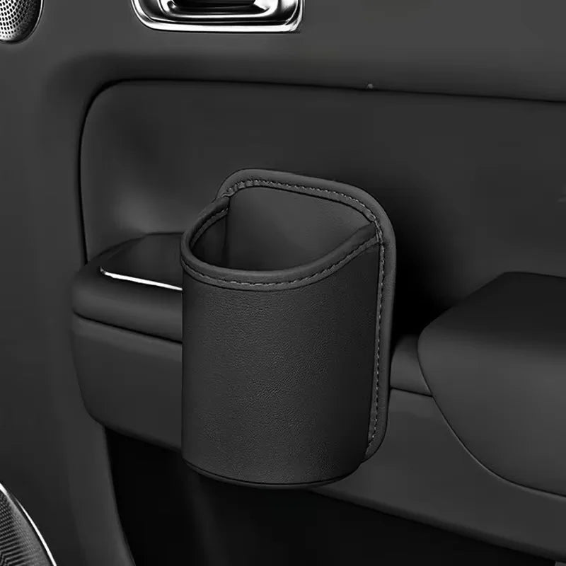Kcimo PU Leather Car Door Cup Holder Box Back Clip Design Drink Rack Storage Bin Universal Car Seat Back Water Cup Box Organizer