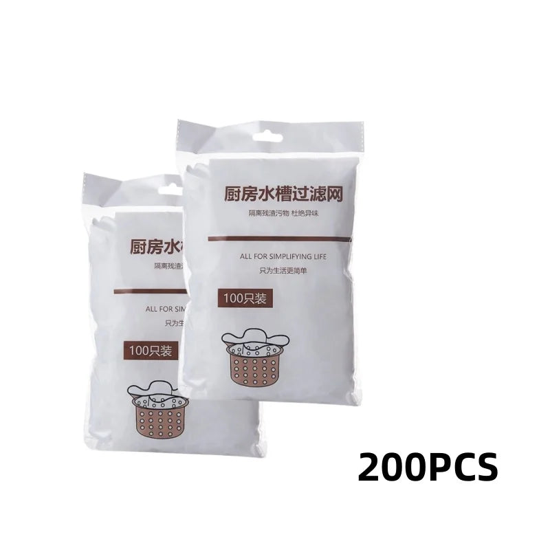 100/500pcs Disposable Sink Filter Mesh Bags Kitchen Sink Strainer Drain Hole Anti-blocking Garbage Bag Cleaning Strainers Net