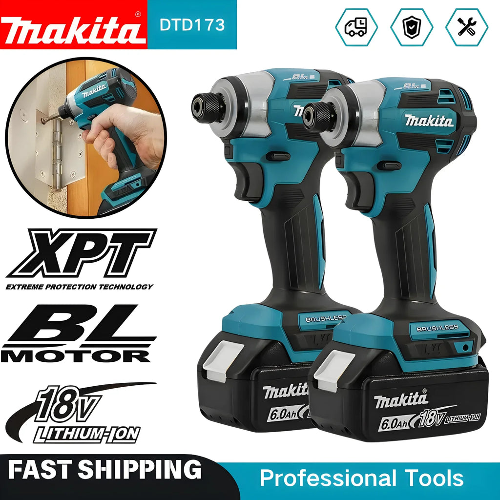 Makita DTD173 18V Cordless Impact Driver - Brushless Original Genuine Impact Screwdriver for Professional Use,drill for concrete